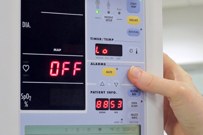 monitor alarm at a nurses station